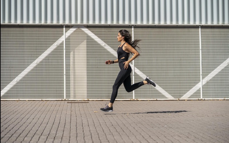 a woman running