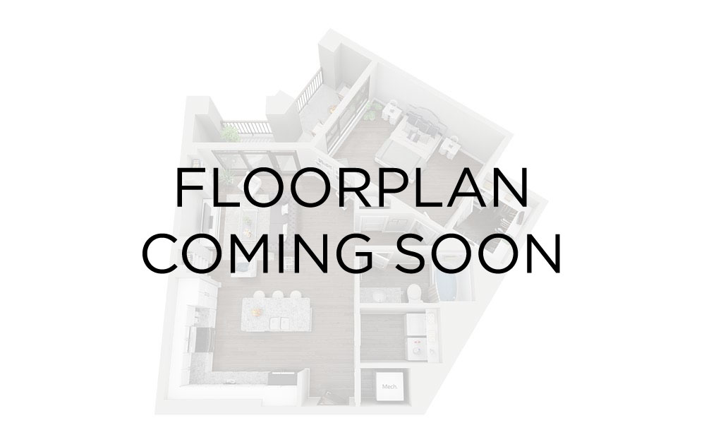 A - 1 bedroom floorplan layout with 1 bathroom and 631 - 636 square feet